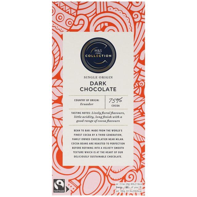 M&S Collection 75% Ecuadorian Dark Chocolate 100g