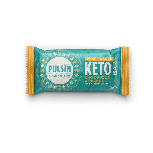 Pulsin Choc Fudge & Peanut Vegan Keto Bar 50g