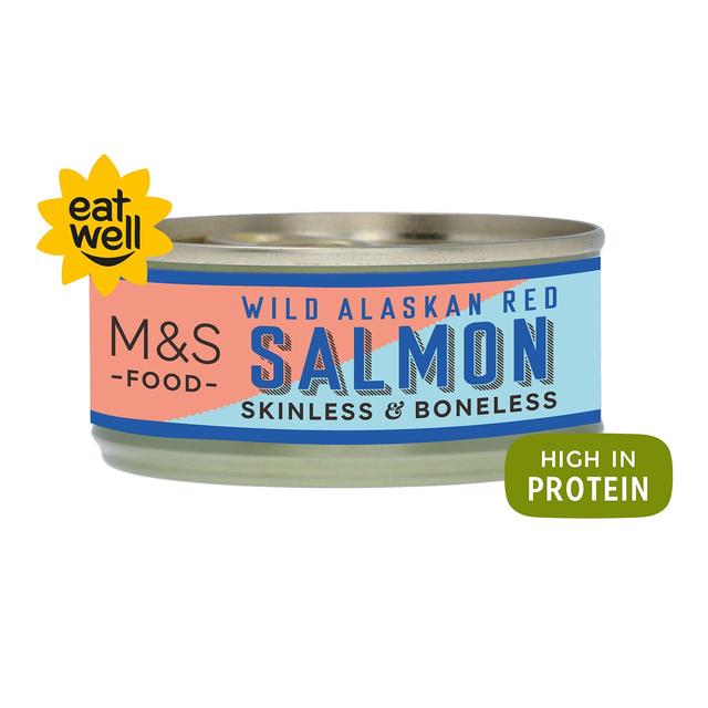 M&S Wild Alaskan Red Salmon Skinless & Boneless 105g