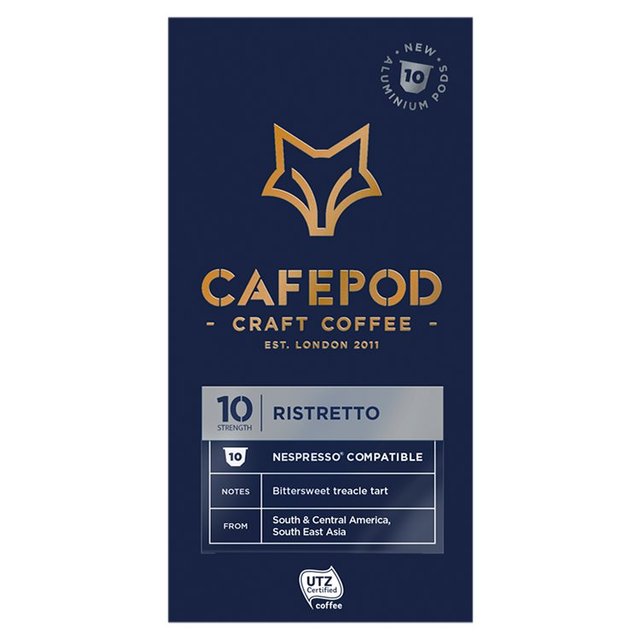 CafePod Ristretto Nespresso Compatible Aluminium Coffee Pods 10 per pack