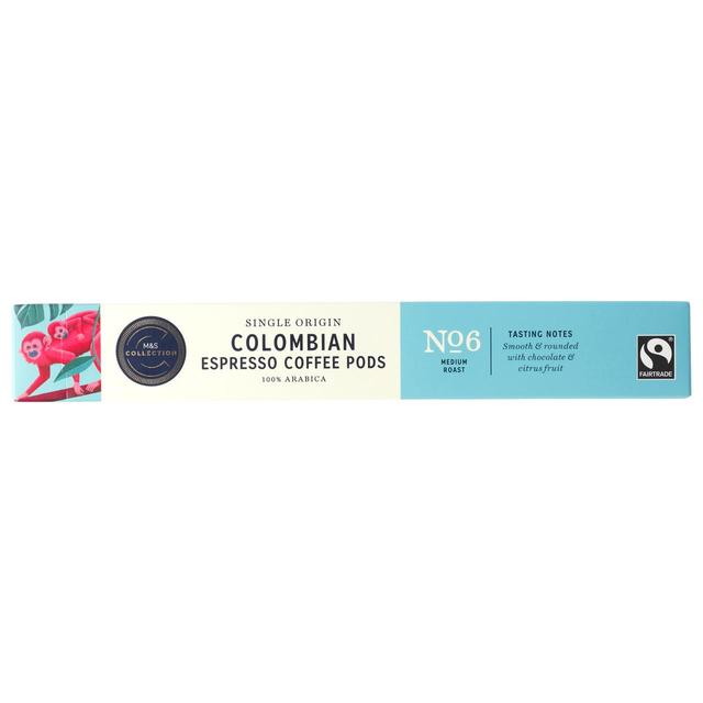 M&S Fairtrade Colombian Coffee Pods 10 per pack