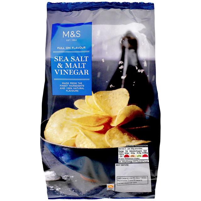 M&S Sea Salt & Malt Vinegar Crisps 150g