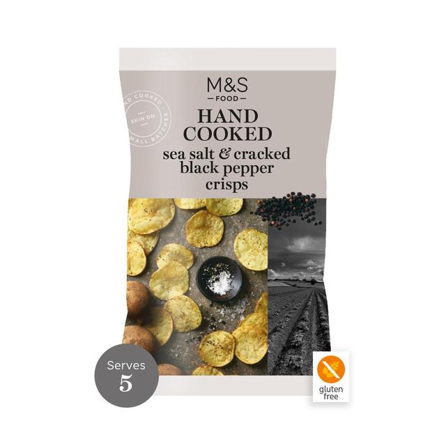 M&S Sea Salt & Cracked Black Pepper Crisps 150g