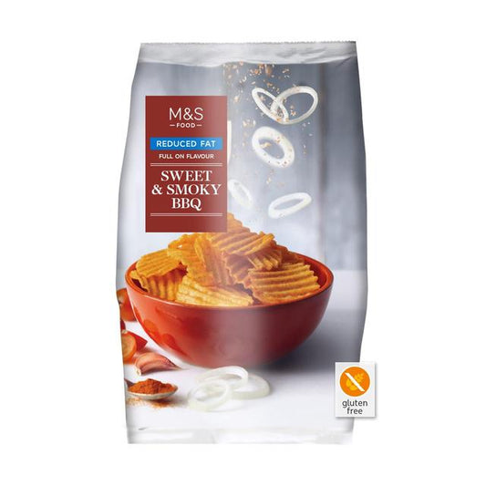 M&S Reduced Fat Sweet & Smoky BBQ Crisps 150g