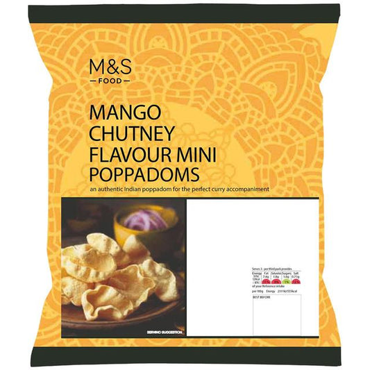 M&S Mango Chutney Flavour Mini Poppadoms 65g