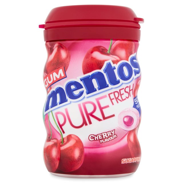 Mentos Pure Fresh Cherry Sugar Free Chewing Gum Bottle 97g