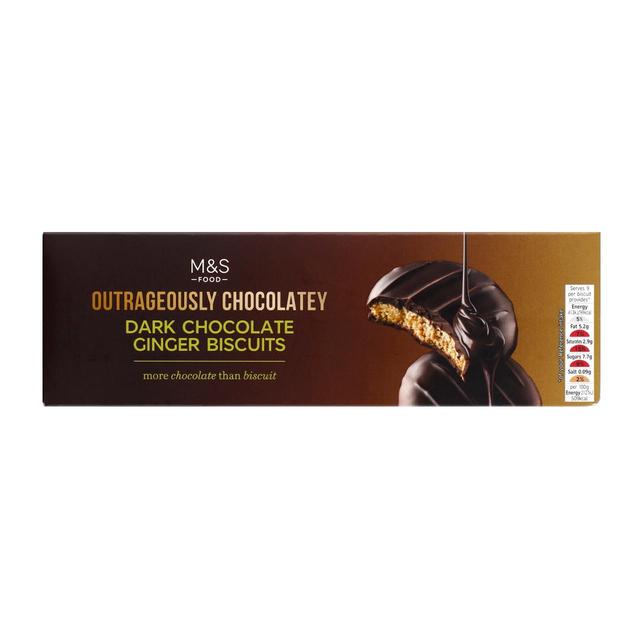 M&S Extremely Chocolatey Dark Chocolate & Ginger Biscuits 175g