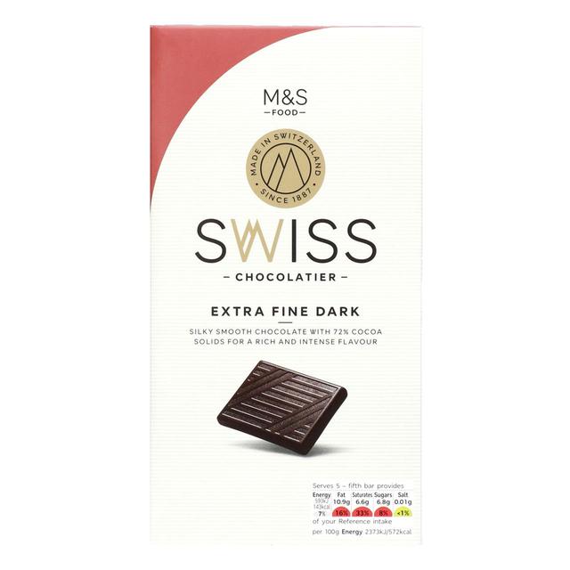 M&S Extra Fine 72% Cocoa Dark Chocolate 125g