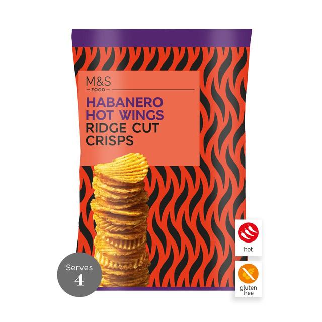 M&S Habanero Hot Wing Ridge Cut Crisps 135g