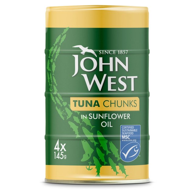 John West MSC Tuna Chunks In Sunflower Oil 4 Pack 4 x 145g