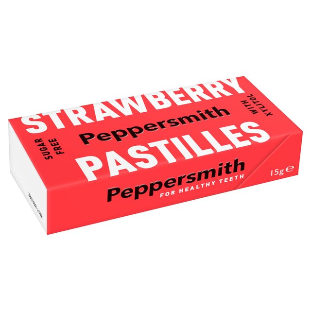 Peppersmith 100% Xylitol Strawberry Pastilles 15g