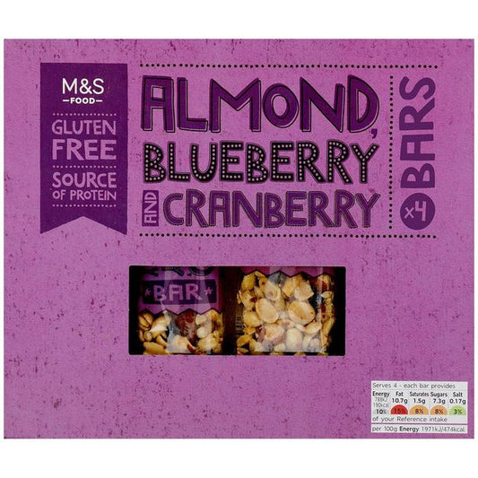 M&S Almond, Blueberry & Cranberry Bars 4 x 40g