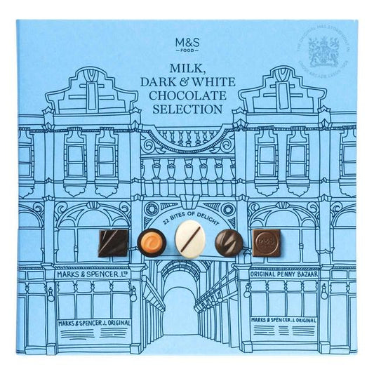M&S Milk, Dark & White Chocolate Selection Box 300g