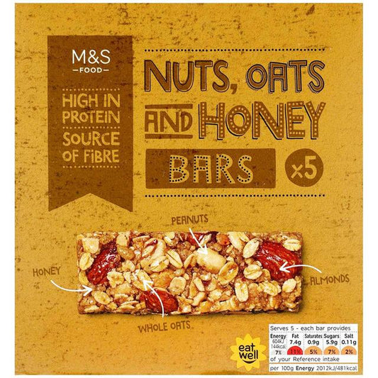 M&S Nuts, Oats & Honey Bars 5 x 30g