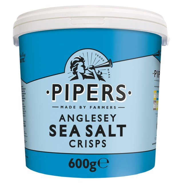 Pipers Anglesey Sea Salt Crisps Sharing Tub 600g