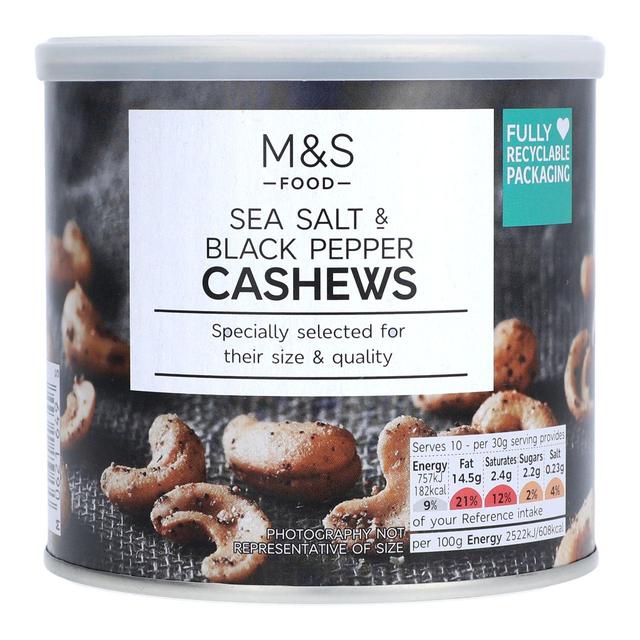 M&S Sea Salt & Black Pepper Cashews 300g