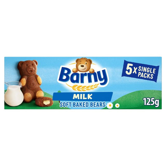 Barny Milk Sponge Bears Biscuits 5 Pack Multipack 5 x 25g