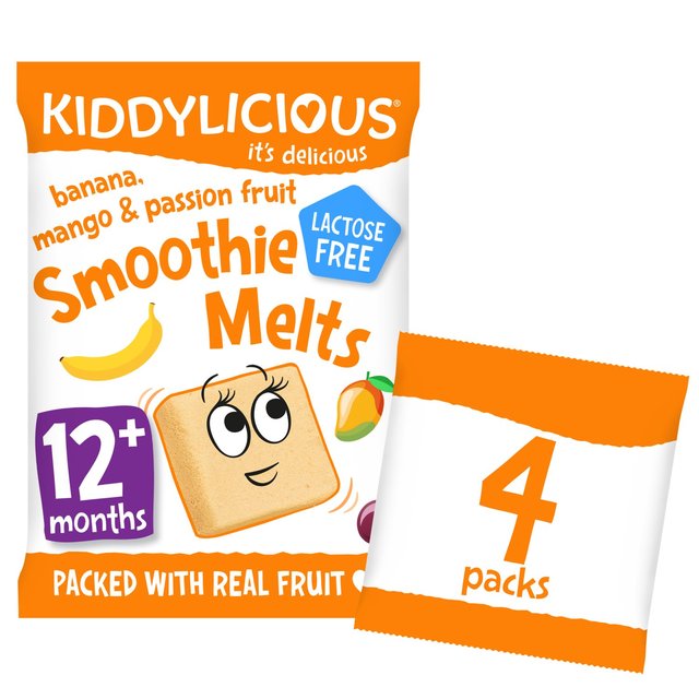 Kiddylicious Banana, Mango & Passionfruit Smoothie Melts Baby Snacks Multi 4 x 6g