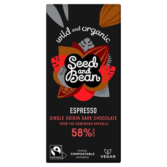 Seed & Bean Organic Dark Chocolate Bar 58% Espresso 85g