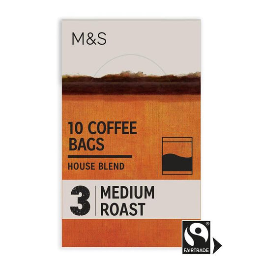 M&S Individually Wrapped House Blend Coffee Bags 10 x 7.5g