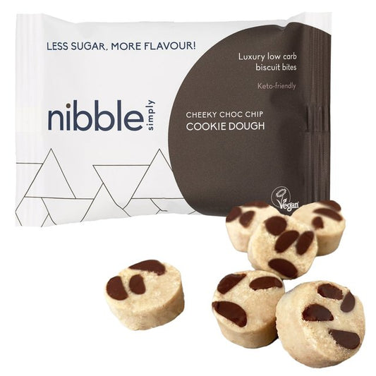 Nibble Simply Cheeky Choc Chip Cookie Dough Low Carb Biscuit Bites 36g