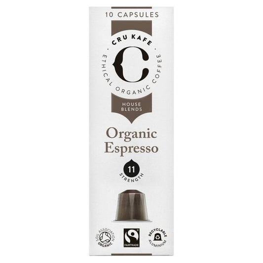 CRU Kafe Organic Espresso Blend Nespresso Compatible Capsules 10 per pack