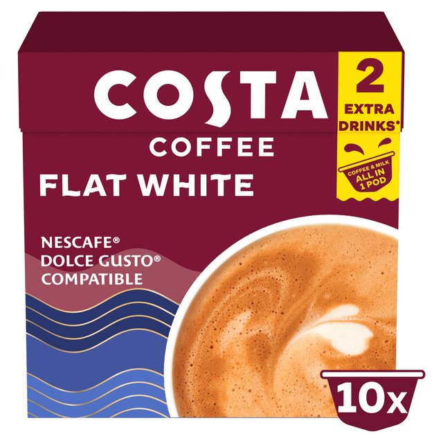 Costa Coffee Nescafe Dolce Gusto Compatible Flat White 10 per pack