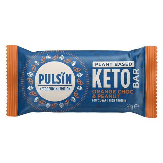 Pulsin Orange Choc & Peanut Vegan Keto Bar 50g