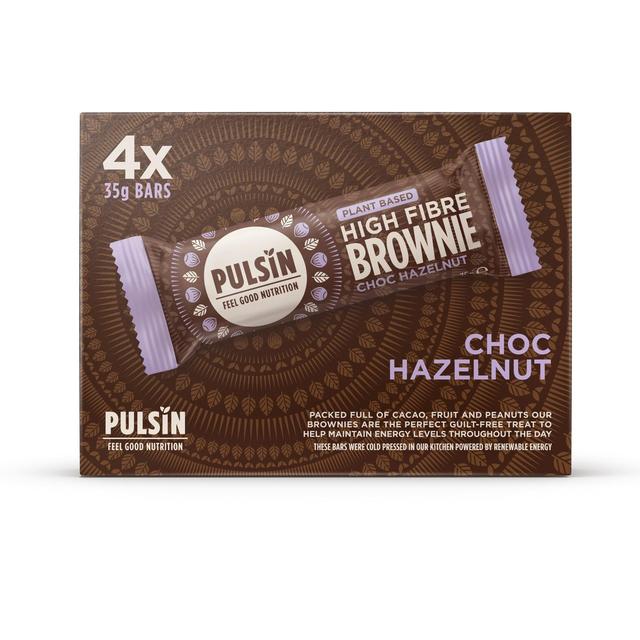 Pulsin Choc Hazelnut Vegan High Fibre Brownie Multipack 4 x 35g