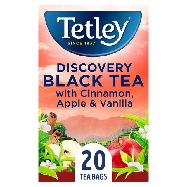 Tetley Discovery Black Tea with Cinnamon, Apple & Vanilla 20 per pack