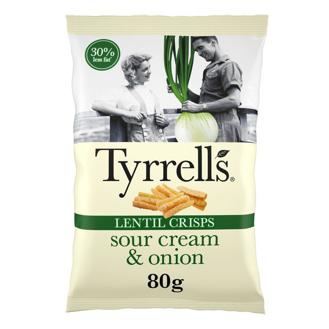 Tyrrells Lentil Sharing Crisps Sour Cream & Onion 80g