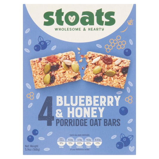 Stoats Blueberry & Honey Porridge  Oat Bars 4 x 42g