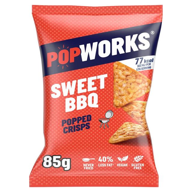 Popworks Sweet BBQ Popped Crisps Sharing Bag 85g