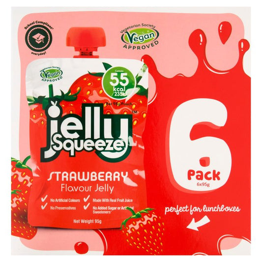 Jelly Squeeze Strawberry Jelly Pouch Multipack 6 x 95g