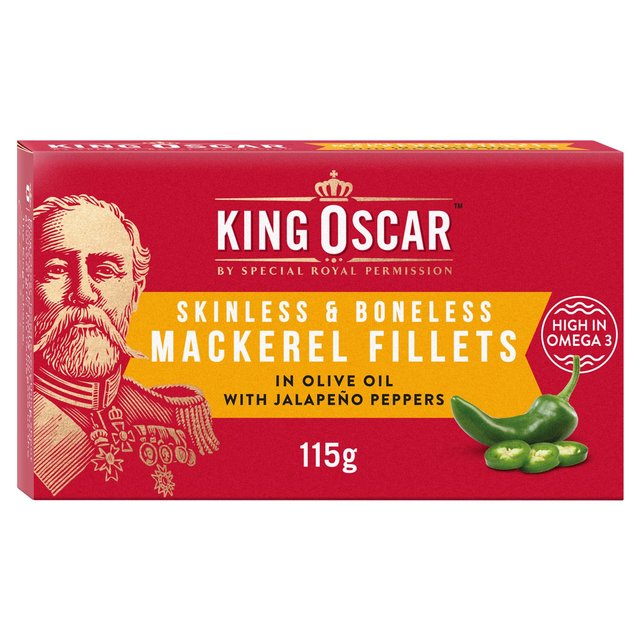Mackerel Fillets in Olive Oil with Jalapeno Peppers - King Oscar 115g