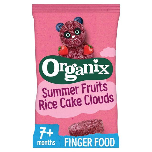 Organix Summer Fruits Rice Cake Clouds Baby Snack 7 months+ 40g