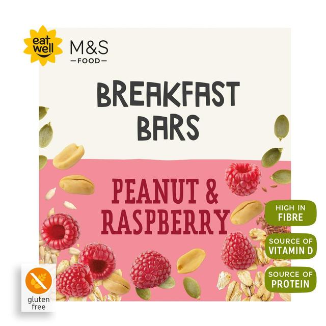 M&S 4 Peanut and Raspberry Breakfast Bars 4 x 38g