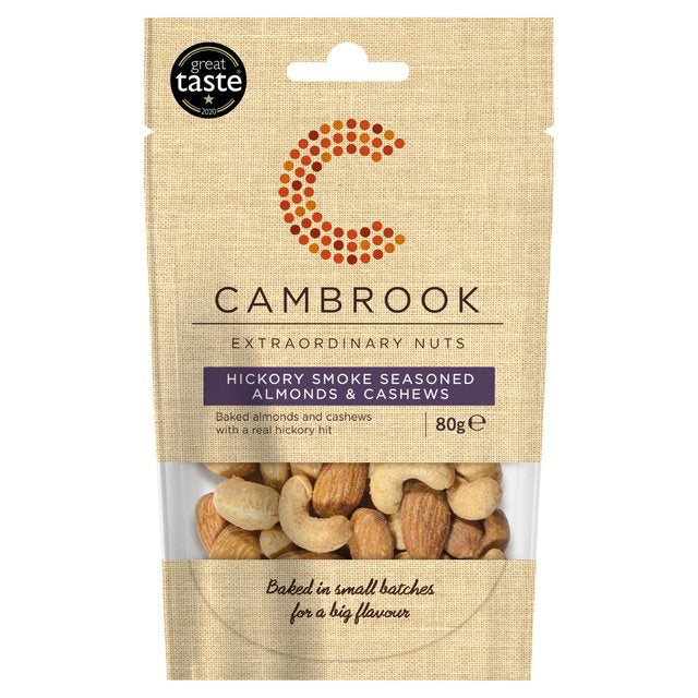 Cambrook Hickory Smoke Seasoned Almonds & Cashews 80g