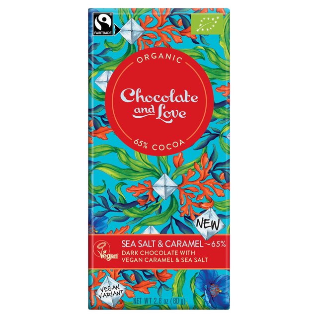 Chocolate and Love 'Sea Salt' Organic Dark Chocolate 80g