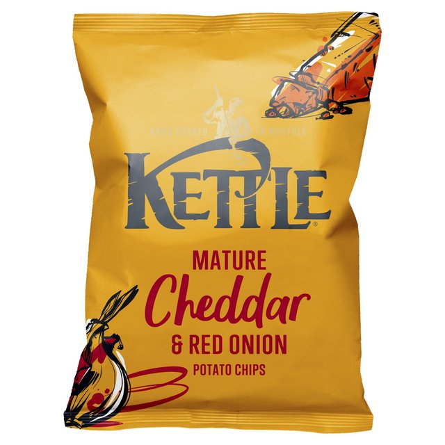 KETTLE Chips Mature Cheddar & Red Onion 130g