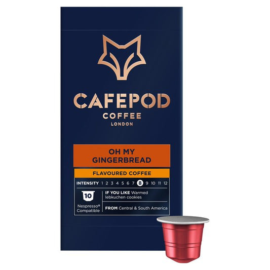 CafePod Oh My Gingerbread Nespresso Compatible Aluminium Coffee Pods 10 per pack