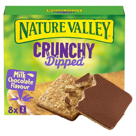 Nature Valley Crunchy Dipped Cereal Bars Milk Chocolate Flavour 8 x 20g