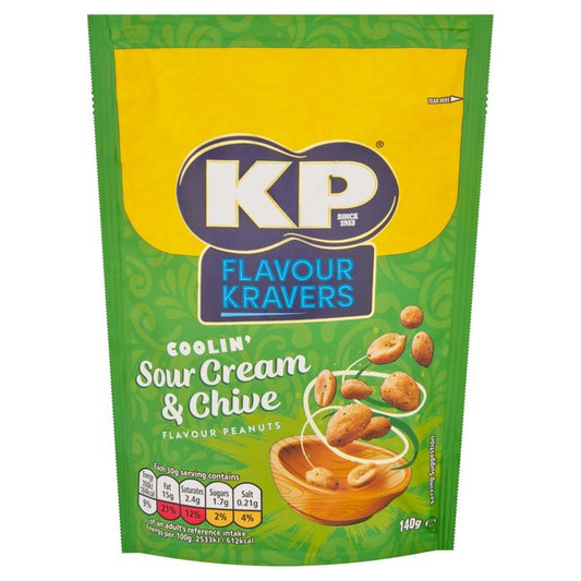 KP Nuts Flavour Kravers Sour Cream & Chive Peanuts 140g