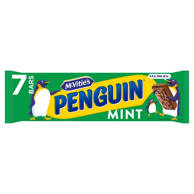 McVitie's Penguin Mint Chocolate Biscuit Bars 7 per pack