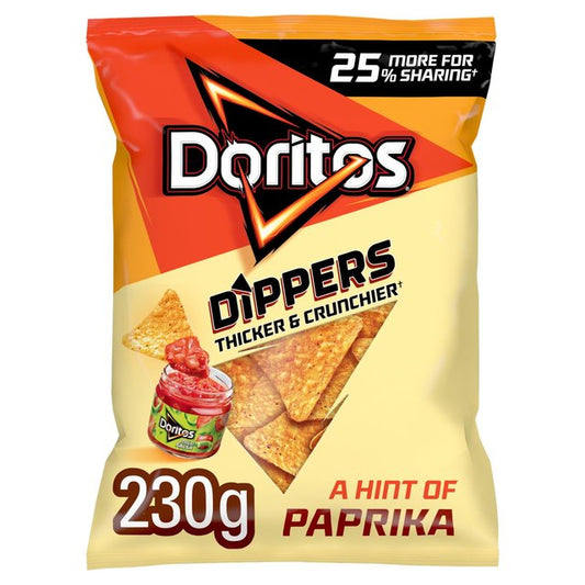 Doritos Dippers Hint of Paprika Tortilla Chips Sharing Bag Crisps 230g