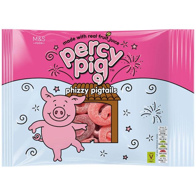 M&S Percy Pig Large Phizzy Pigtails 400g