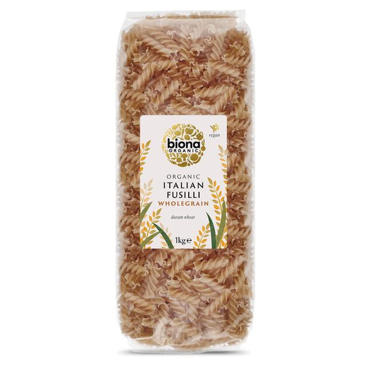 Biona Organic Whole Wheat Fusilli Pasta 1kg