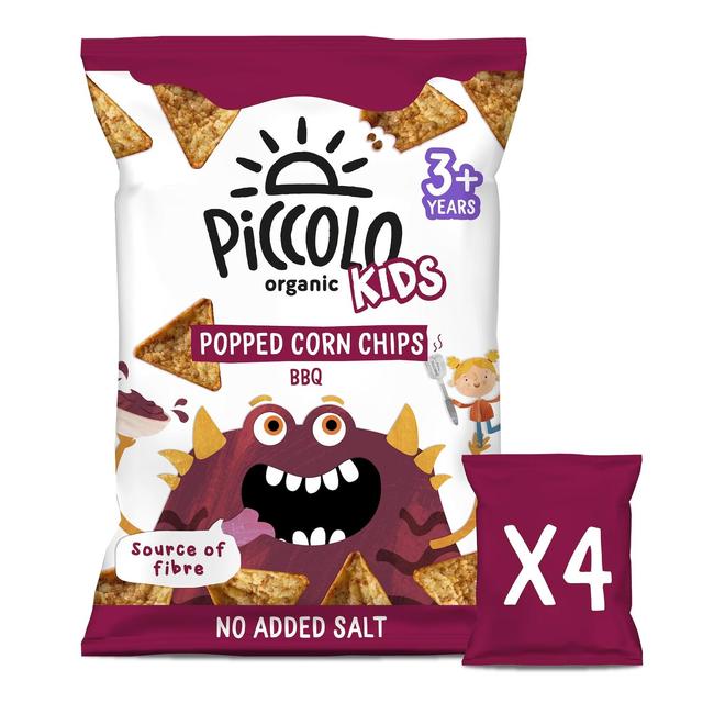 Piccolo Organic BBQ Popped Corn Chips Kids Multipack 4 x 20g