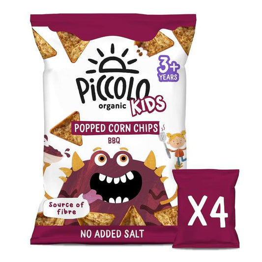 Piccolo Organic BBQ Popped Corn Chips Kids Multipack 4 x 20g