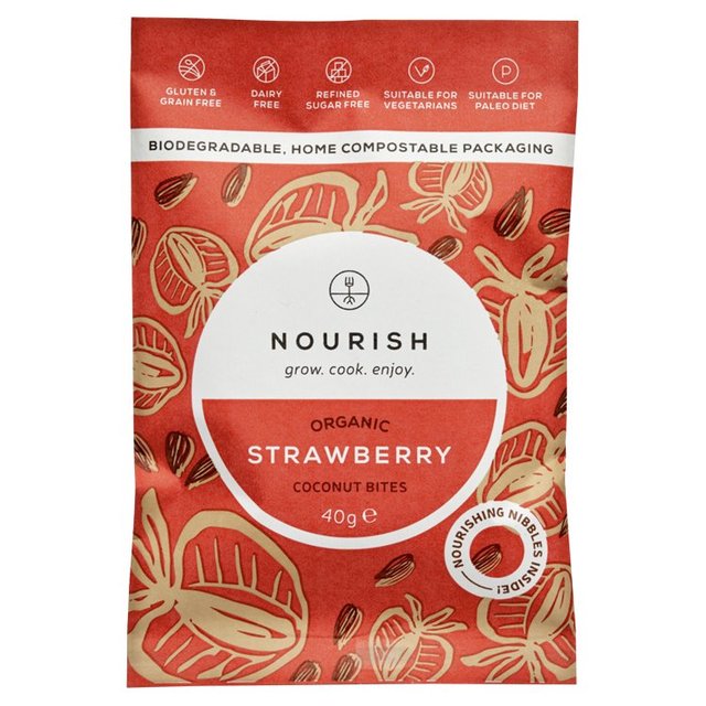 Nourish Organic Strawberry Coconut Bites 40g